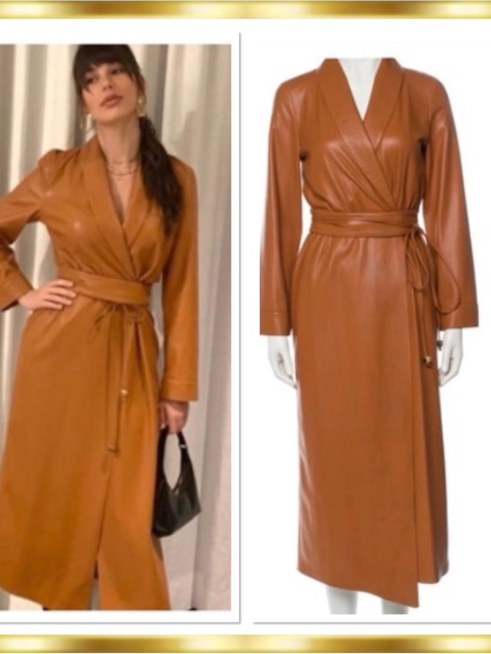 Nanushka Emery Vegan Leather Trench Coat /Shirtdress XS